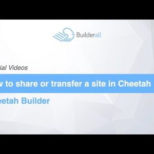 How to share or transfer a site in Cheetah